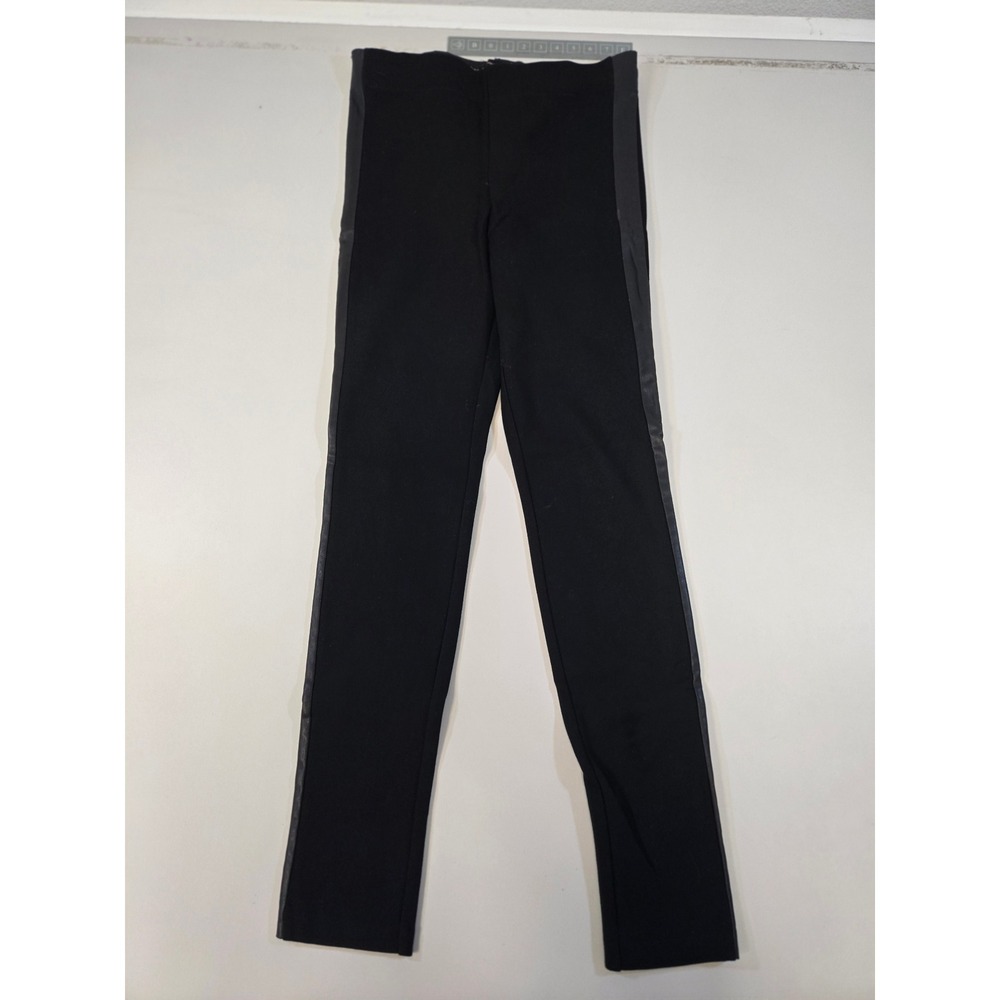 Zara Trafaluc Black Faux Leather Side Stripe Leggings Slim Fit Pants Small